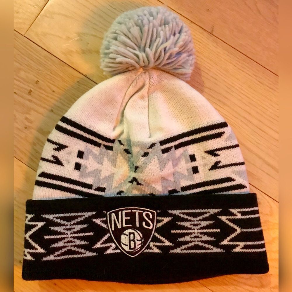 RARE Mitchell Ness Brooklyn Nets Knit Winter Hat Cap New Era Biggie